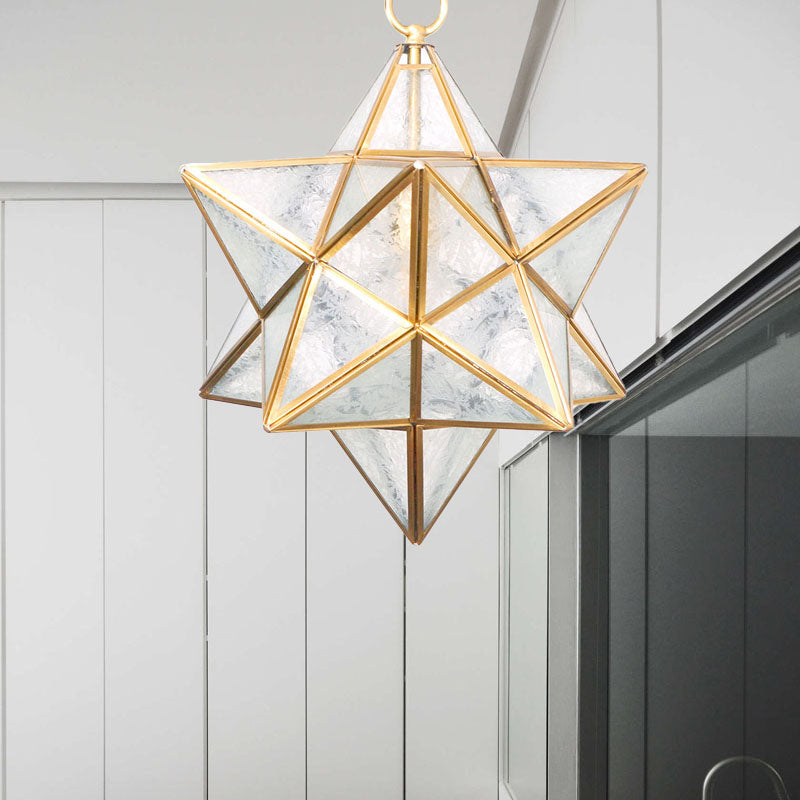 Star Pendant Lighting Modernism White/Opal Frosted Glass 1 Head Hanging Lamp Kit for Living Room Clearhalo 'Ceiling Lights' 'Glass shade' 'Glass' 'Pendant Lights' 'Pendants' Lighting' 234410