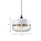 5"/7"/8" Wide Drum/Cylinder/Jar Clear/Yellow Glass Suspension Pendant Modern 1 Light White/Black Hanging Light Fixture Clearhalo 'Ceiling Lights' 'Glass shade' 'Glass' 'Modern Pendants' 'Modern' 'Pendant Lights' 'Pendants' Lighting' 234520
