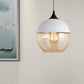 5"/7"/8" Wide Drum/Cylinder/Jar Clear/Yellow Glass Suspension Pendant Modern 1 Light White/Black Hanging Light Fixture White-Yellow 8" Clearhalo 'Ceiling Lights' 'Glass shade' 'Glass' 'Modern Pendants' 'Modern' 'Pendant Lights' 'Pendants' Lighting' 234540