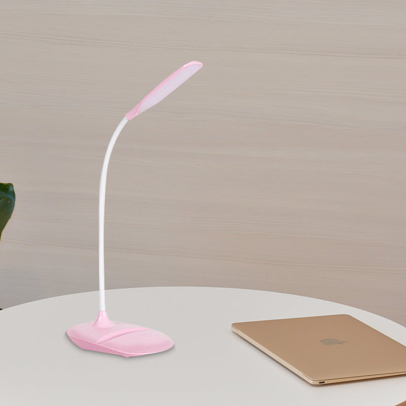 Blue/Pink/White LED Desk Lamp Contemporary Style Plastic Table Lamp for Bedside Study Pink Clearhalo 'Desk Lamps' 'Lamps' Lighting' 234660