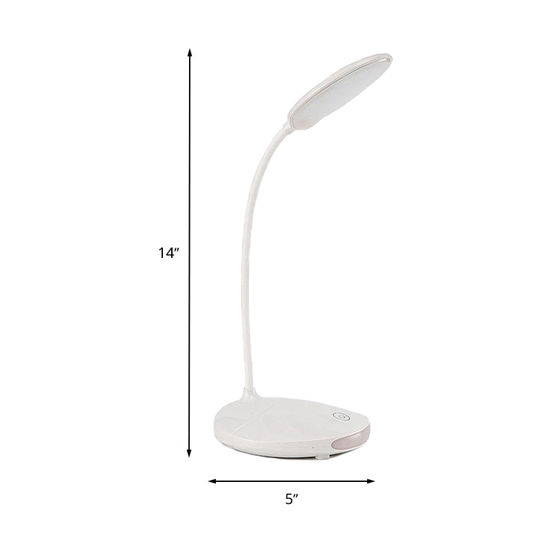 Pink/White LED Folding Desk Lamp Modern Style USB Charging Standing Table Light for Reading Clearhalo 'Desk Lamps' 'Lamps' Lighting' 234750