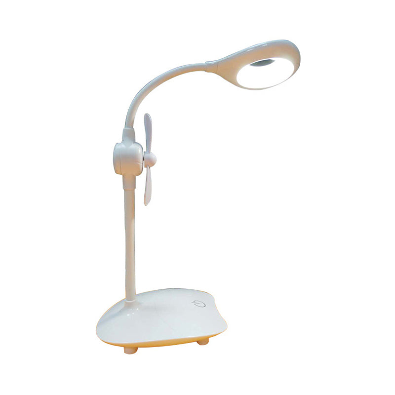 Simple Droplet Design Study Desk Lamp Touch Control Stepless Dimming LED Reading Light with Fan Clearhalo 'Desk Lamps' 'Lamps' Lighting' 234788