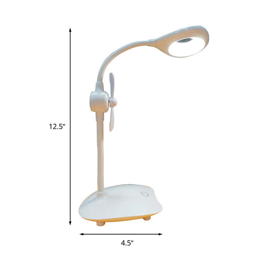 Simple Droplet Design Study Desk Lamp Touch Control Stepless Dimming LED Reading Light with Fan Clearhalo 'Desk Lamps' 'Lamps' Lighting' 234789