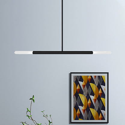 Black/White/Gold Tube Chandelier Modern LED 2/4/6-Light Acrylic Ceiling Pendant in Warm/White Light 2 Black Clearhalo 'Ceiling Lights' 'Chandeliers' 'Modern Chandeliers' 'Modern' Lighting' 234956