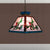 Tiffany-Style Trapezoid Pendant Light Fixture Single Head Stained Art Glass Down Lighting in Green and White Green-White Clearhalo 'Ceiling Lights' 'Industrial' 'Middle Century Pendants' 'Pendant Lights' 'Pendants' 'Tiffany close to ceiling' 'Tiffany Pendants' 'Tiffany' Lighting' 235035