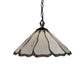 Flared Hanging Light 1 Bulb Beige Stained Glass Tiffany-Style Ceiling Pendant Light for Bedroom Clearhalo 'Ceiling Lights' 'Industrial' 'Middle Century Pendants' 'Pendant Lights' 'Pendants' 'Tiffany close to ceiling' 'Tiffany Pendants' 'Tiffany' Lighting' 235073