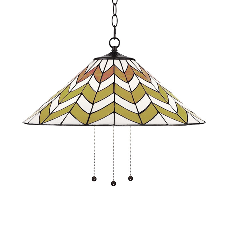16"/18" W Single Head Conical Hanging Pendant Tiffany Orange and Yellow Hand Rolled Art Glass Ceiling Light for Bedroom Clearhalo 'Ceiling Lights' 'Industrial' 'Middle Century Pendants' 'Pendant Lights' 'Pendants' 'Tiffany close to ceiling' 'Tiffany Pendants' 'Tiffany' Lighting' 235094