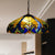 Tiffany Flared Ceiling Lamp 4 Heads Yellow/Blue Stained Art Glass Hanging Light Kit for Bedroom Yellow Clearhalo 'Ceiling Lights' 'Industrial' 'Middle Century Pendants' 'Pendant Lights' 'Pendants' 'Tiffany close to ceiling' 'Tiffany Pendants' 'Tiffany' Lighting' 235106