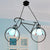 Metal Bicycle Pendant Light with Bowl Shade Child Bedroom 2 Lights Creative Hanging Light in Blue Blue Clearhalo 'Ceiling Lights' 'Industrial' 'Middle Century Pendants' 'Pendant Lights' 'Pendants' 'Tiffany close to ceiling' 'Tiffany Pendants' 'Tiffany' Lighting' 235202
