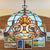 Tiffany Pendant Lighting for Kitchen Island with Metal Hanging Chain Stained Glass Floral Ceiling Fixture in Sky Blue/Dark Blue Sky Blue Clearhalo 'Ceiling Lights' 'Industrial' 'Middle Century Pendants' 'Pendant Lights' 'Pendants' 'Tiffany close to ceiling' 'Tiffany Pendants' 'Tiffany' Lighting' 235248