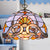 Tiffany Pendant Lighting for Kitchen Island with Metal Hanging Chain Stained Glass Floral Ceiling Fixture in Sky Blue/Dark Blue Dark Blue Clearhalo 'Ceiling Lights' 'Industrial' 'Middle Century Pendants' 'Pendant Lights' 'Pendants' 'Tiffany close to ceiling' 'Tiffany Pendants' 'Tiffany' Lighting' 235250