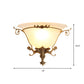 Trumpet Flare Sconce Light Traditionary Milk Glass 1 Bulb Brass Wall Mounted Lamp with Vine Decoration Clearhalo 'Wall Lamps & Sconces' 'Wall Lights' Lighting' 235309