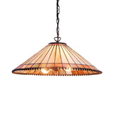 Wide Flare Pendant Lamp 1 Bulb Beige Cut Glass Tiffany-Style Suspension Lighting Fixture Clearhalo 'Art Deco Pendants' 'Cast Iron' 'Ceiling Lights' 'Ceramic' 'Crystal' 'Industrial' 'Metal' 'Middle Century Pendants' 'Pendant Lights' 'Pendants' 'Tiffany close to ceiling' 'Tiffany Pendants' 'Tiffany' Lighting' 235319