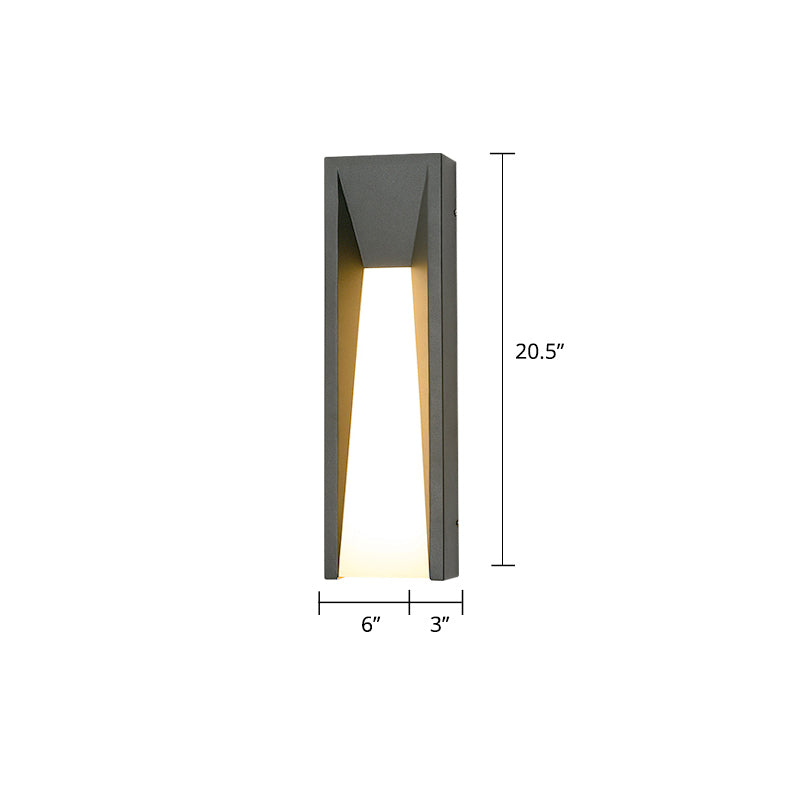 Rectangular Acrylic LED Sconce Fixture Minimalist Flush Mount Wall Light for Courtyard Grey 20.5" Clearhalo 'Cast Iron' 'Glass' 'Industrial' 'Modern wall lights' 'Modern' 'Tiffany' 'Traditional wall lights' 'Wall Lamps & Sconces' 'Wall Lights' Lighting' 2353333
