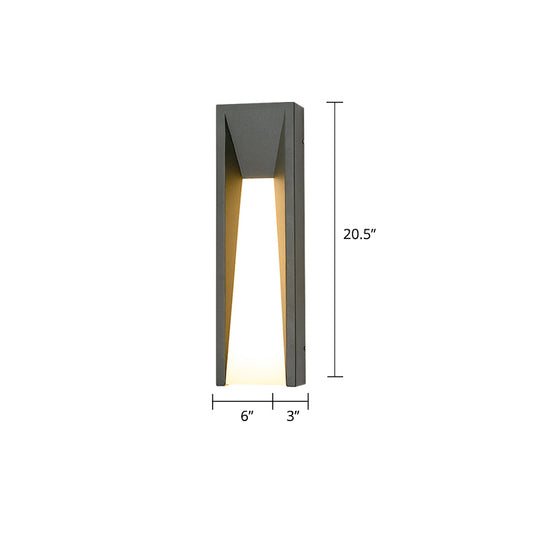 Rectangular Acrylic LED Sconce Fixture Minimalist Flush Mount Wall Light for Courtyard Grey 20.5" Clearhalo 'Cast Iron' 'Glass' 'Industrial' 'Modern wall lights' 'Modern' 'Tiffany' 'Traditional wall lights' 'Wall Lamps & Sconces' 'Wall Lights' Lighting' 2353333