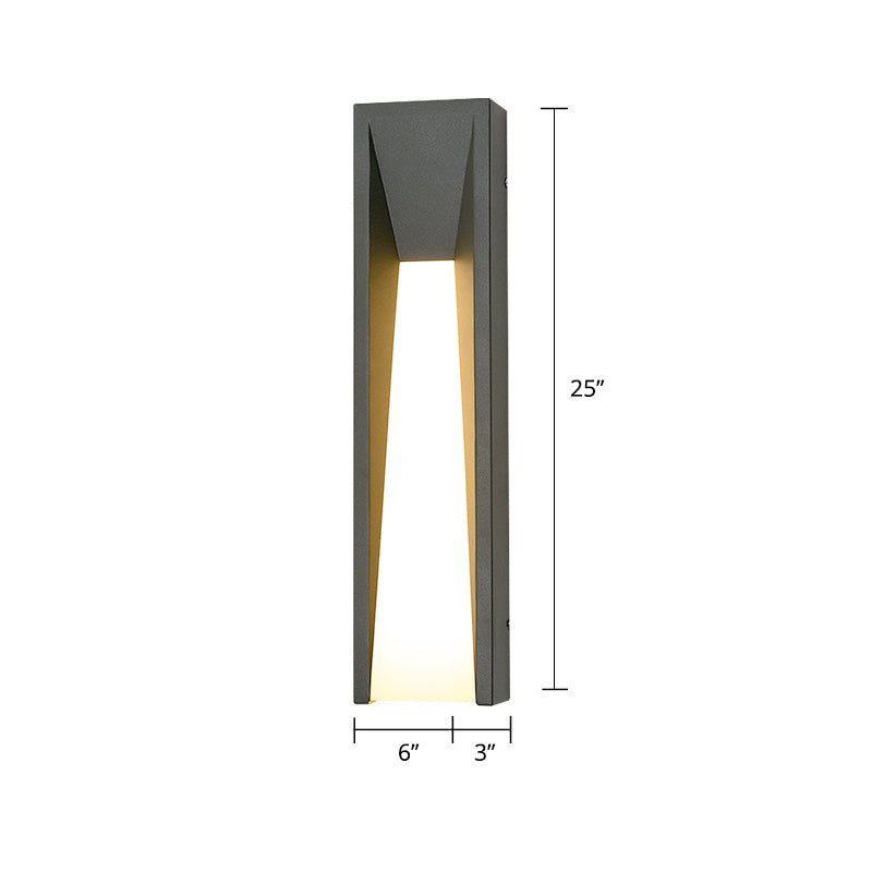 Rectangular Acrylic LED Sconce Fixture Minimalist Flush Mount Wall Light for Courtyard Grey 25" Clearhalo 'Cast Iron' 'Glass' 'Industrial' 'Modern wall lights' 'Modern' 'Tiffany' 'Traditional wall lights' 'Wall Lamps & Sconces' 'Wall Lights' Lighting' 2353337