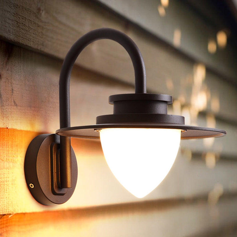 Strawberry Garden Wall Mount Light Metal Minimalist LED Wall Sconce with Gooseneck Arm in Black Clearhalo 'Cast Iron' 'Glass' 'Industrial' 'Modern wall lights' 'Modern' 'Tiffany' 'Traditional wall lights' 'Wall Lamps & Sconces' 'Wall Lights' Lighting' 2353360