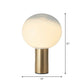 Spherical Frosted White Glass Table Light Minimalist 1 Bulb Gold Nightstand Lamp Gold 15" Clearhalo 'Lamps' 'Table Lamps' Lighting' 2353515