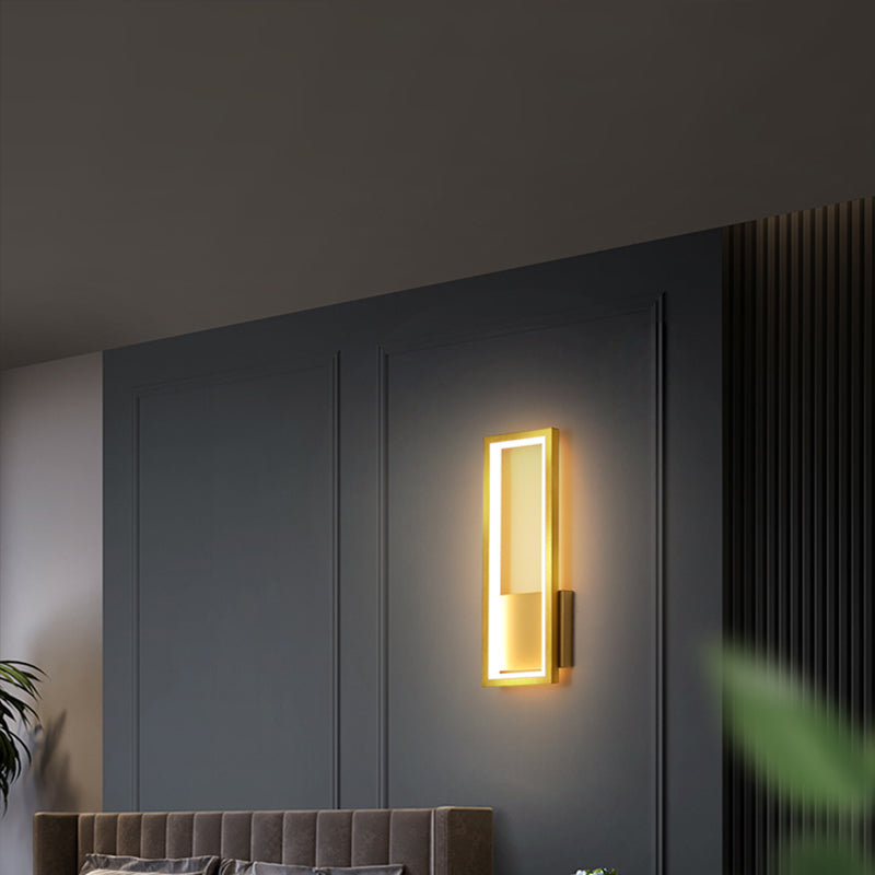 Minimalism Rectangle Wall Sconce Lighting Metal Foyer LED Wall Mount Light Fixture Clearhalo 'Modern wall lights' 'Modern' 'Wall Lamps & Sconces' 'Wall Lights' Lighting' 2353535