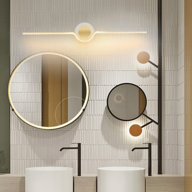 Linear and Round LED Vanity Light Simple Style Acrylic Wall Lamp Fixture for Bathroom Clearhalo 'Modern wall lights' 'Modern' 'Vanity Lights' 'Wall Lights' Lighting' 2353553