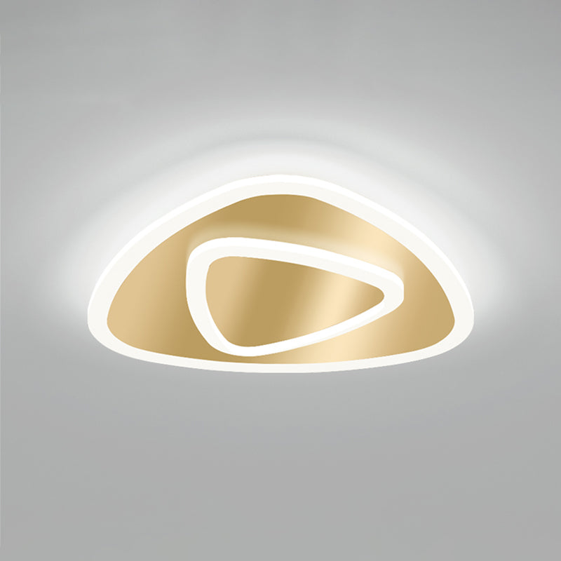 Golden Geometric Flush Ceiling Light Modern Acrylic LED Flushmount Light for Stairs Gold White Triangle Clearhalo 'Ceiling Lights' 'Close To Ceiling Lights' 'Close to ceiling' 'Flush mount' Lighting' 2353562
