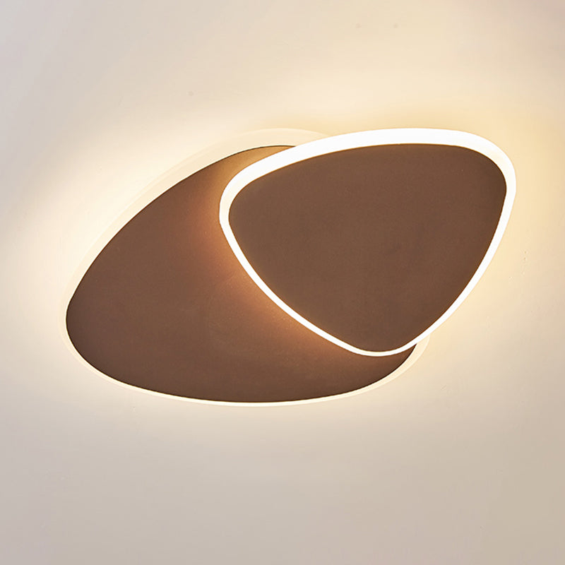 Triangular Corridor Flush Mount Lamp Acrylic Nordic Style LED Ceiling Light Fixture Coffee Clearhalo 'Ceiling Lights' 'Close To Ceiling Lights' 'Close to ceiling' 'Flush mount' Lighting' 2353575