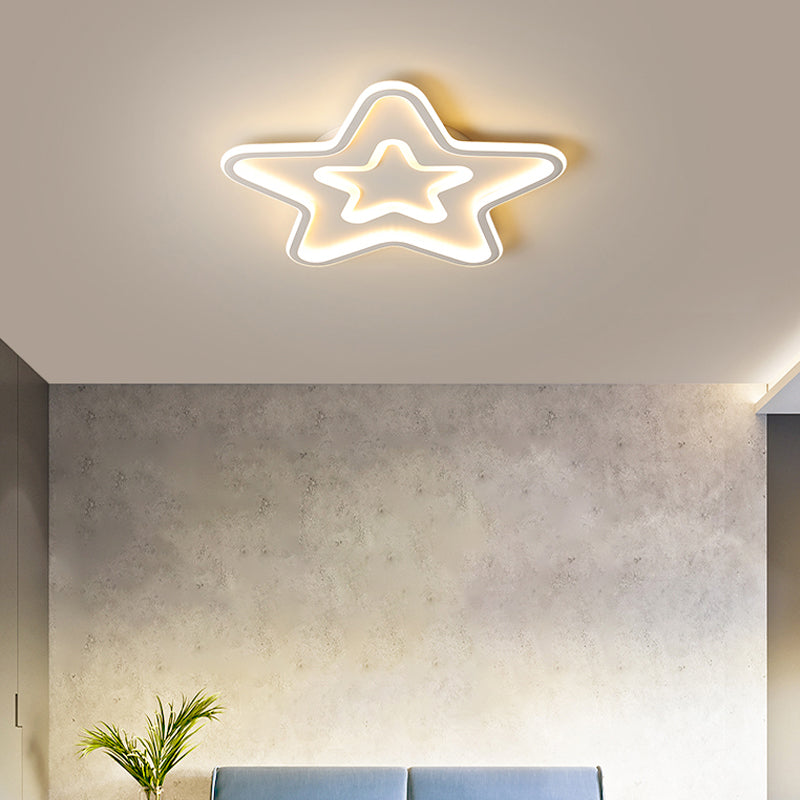 Acrylic Star LED Flush Mount Lamp Simplicity Gold Finish Ceiling Light for Child Room Gold Third Gear Clearhalo 'Ceiling Lights' 'Close To Ceiling Lights' 'Close to ceiling' 'Flush mount' Lighting' 2353644