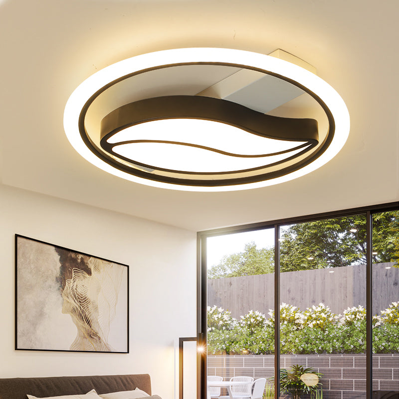 Acrylic Loop Semi Mount Lighting Minimalistic LED Flush Ceiling Light for Bedroom Clearhalo 'Ceiling Lights' 'Close To Ceiling Lights' 'Close to ceiling' 'Semi-flushmount' Lighting' 2353650