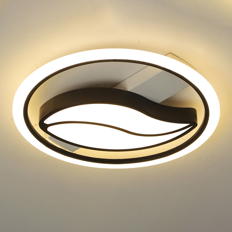Acrylic Loop Semi Mount Lighting Minimalistic LED Flush Ceiling Light for Bedroom Clearhalo 'Ceiling Lights' 'Close To Ceiling Lights' 'Close to ceiling' 'Semi-flushmount' Lighting' 2353654