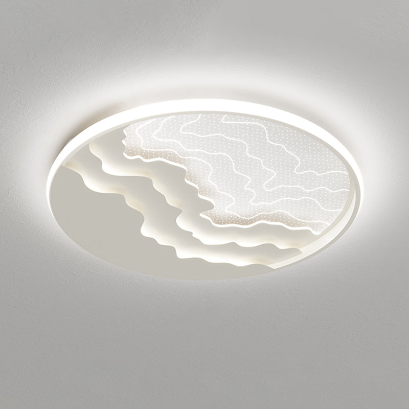 Wavy Acrylic Flush Mounted Lamp Simplicity LED Round Flush Mount Ceiling Light for Bedroom White White Clearhalo 'Ceiling Lights' 'Close To Ceiling Lights' 'Close to ceiling' 'Flush mount' Lighting' 2353721