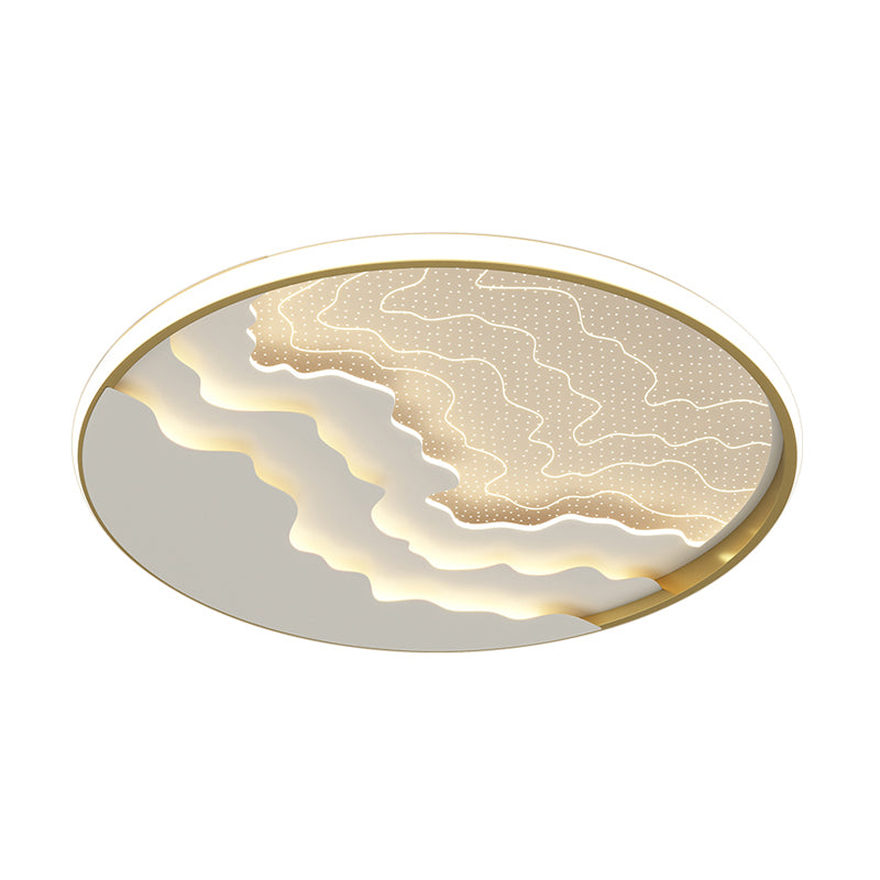 Wavy Acrylic Flush Mounted Lamp Simplicity LED Round Flush Mount Ceiling Light for Bedroom Clearhalo 'Ceiling Lights' 'Close To Ceiling Lights' 'Close to ceiling' 'Flush mount' Lighting' 2353725