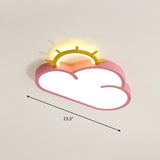 Cartoon Sunrise LED Flushmount Ceiling Lamp Acrylic Kids Bedroom Flush Light Fixture Pink Warm Sun Clearhalo 'Ceiling Lights' 'Close To Ceiling Lights' 'Close to ceiling' 'Flush mount' Lighting' 2353769