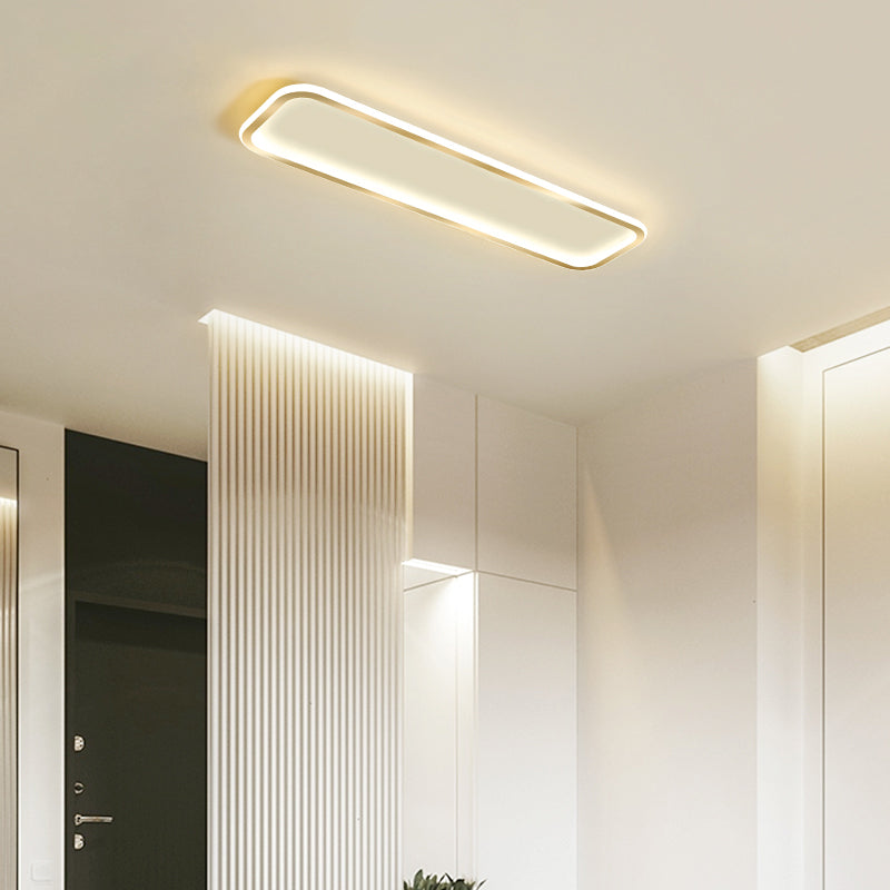 Rectangular Hallway Flush Ceiling Light Fixture Acrylic Minimalistic LED Flushmount Light Gold 39" Clearhalo 'Ceiling Lights' 'Close To Ceiling Lights' 'Close to ceiling' 'Flush mount' Lighting' 2353795
