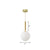 Ball Dining Room Pendulum Light White Glass 1-Head Simple Pendant Lighting in Brass Brass 6" Clearhalo 'Ceiling Lights' 'Modern Pendants' 'Modern' 'Pendant Lights' 'Pendants' Lighting' 2353834