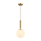 Ball Dining Room Pendulum Light White Glass 1-Head Simple Pendant Lighting in Brass Clearhalo 'Ceiling Lights' 'Modern Pendants' 'Modern' 'Pendant Lights' 'Pendants' Lighting' 2353839