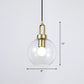Sphere Pendant Light Fixture Simple Style Glass 1 Head Brass Finish Ceiling Lamp for Dining Room White Clearhalo 'Ceiling Lights' 'Glass shade' 'Glass' 'Modern Pendants' 'Modern' 'Pendant Lights' 'Pendants' Lighting' 2353859