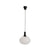 Elliptical Glass Suspended Lighting Fixture Modern Single Black Hanging Lamp for Restaurant White Clearhalo 'Ceiling Lights' 'Modern Pendants' 'Modern' 'Pendant Lights' 'Pendants' Lighting' 2353876