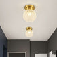 Clear Glass Pineapple Ceiling Fixture Minimalist 1 Head Brass Flush Mount Light for Corridor Clearhalo 'Ceiling Lights' 'Close To Ceiling Lights' 'Close to ceiling' 'Semi-flushmount' Lighting' 2353968