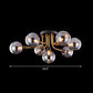 Glass Modo Ceiling Mount Chandelier Postmodern Black and Brass Semi Flush Light Fixture 7 Smoke Gray Clearhalo 'Ceiling Lights' 'Close To Ceiling Lights' 'Close to ceiling' 'Semi-flushmount' Lighting' 2353987