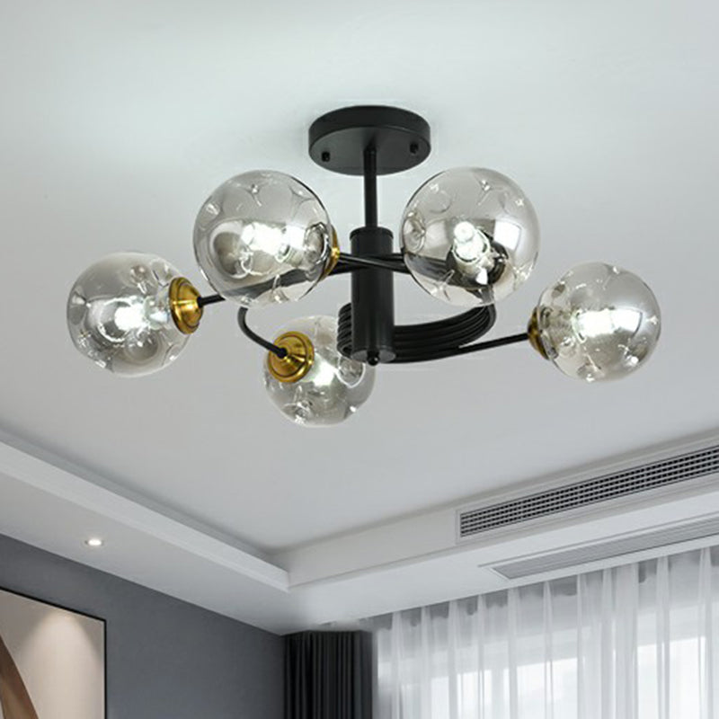 Swirl Ceiling Mount Fixture Nordic Dimple Ball Glass Living Room Semi ...