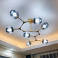Nordic Molecule Ceiling Pendant Light Dimpled Glass Living Room Chandelier with Pivot Joint Clearhalo 'Ceiling Lights' 'Chandeliers' 'Modern Chandeliers' 'Modern' Lighting' 2354053