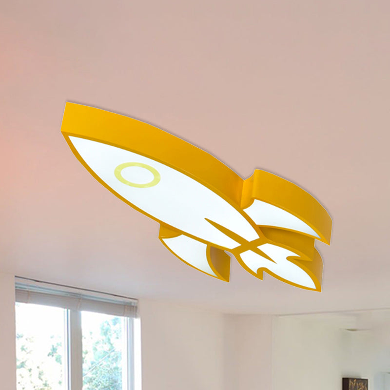 Acrylic Spaceship Ceiling Mount Light Child Bedroom Contemporary Ceiling Lamp Yellow Clearhalo 'Ceiling Lights' 'Close To Ceiling Lights' 'Close to ceiling' 'Flush mount' Lighting' 235406