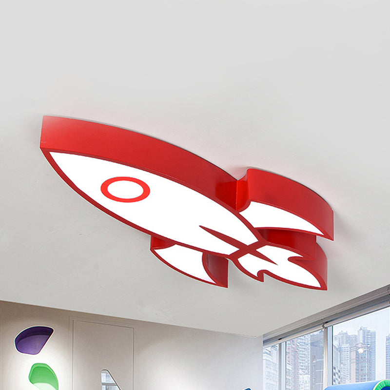 Acrylic Spaceship Ceiling Mount Light Child Bedroom Contemporary Ceiling Lamp Red Clearhalo 'Ceiling Lights' 'Close To Ceiling Lights' 'Close to ceiling' 'Flush mount' Lighting' 235411