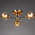 Black and Brass Radial Flush Mount Lighting Postmodern Metal Semi Flush Ceiling Light with Ball Glass Shade 3 Amber Clearhalo 'Ceiling Lights' 'Close To Ceiling Lights' 'Close to ceiling' 'Semi-flushmount' Lighting' 2354115