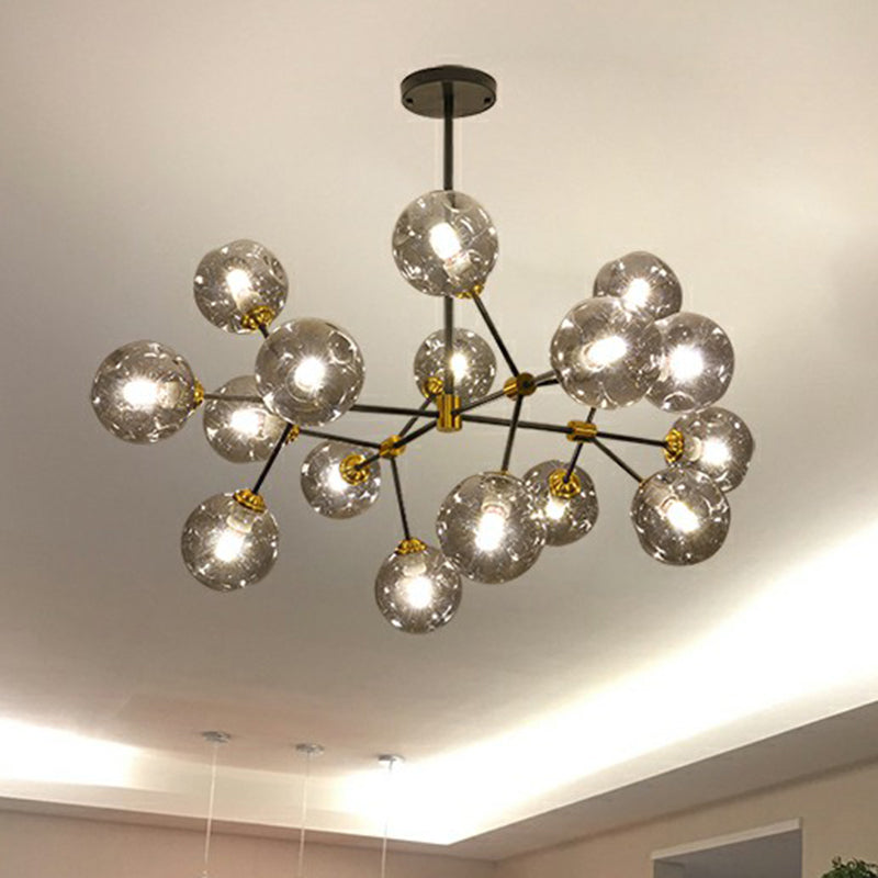 Tree Branch Living Room Pendant Lamp Glass Nordic Style Chandelier Light Fixture in Black Clearhalo 'Ceiling Lights' 'Chandeliers' 'Clear' 'Industrial' 'Modern Chandeliers' 'Modern' 'Tiffany' 'Traditional Chandeliers' Lighting' 2354131