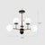 Black-Brass Spherical Chandelier Light Nordic Glass Ceiling Suspension Lamp for Dining Room 6 White Clearhalo 'Ceiling Lights' 'Chandeliers' 'Clear' 'Industrial' 'Modern Chandeliers' 'Modern' 'Tiffany' 'Traditional Chandeliers' Lighting' 2354187
