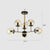 Black-Brass Spherical Chandelier Light Nordic Glass Ceiling Suspension Lamp for Dining Room 6 Amber Clearhalo 'Ceiling Lights' 'Chandeliers' 'Clear' 'Industrial' 'Modern Chandeliers' 'Modern' 'Tiffany' 'Traditional Chandeliers' Lighting' 2354190