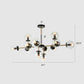 Black-Brass Spherical Chandelier Light Nordic Glass Ceiling Suspension Lamp for Dining Room 12 Clear Clearhalo 'Ceiling Lights' 'Chandeliers' 'Clear' 'Industrial' 'Modern Chandeliers' 'Modern' 'Tiffany' 'Traditional Chandeliers' Lighting' 2354195