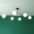 Metal Branch Flush Mount Chandelier Simplicity Semi Flush Ceiling Light with Ball Milk Glass Shade Black Clearhalo 'Ceiling Lights' 'Close To Ceiling Lights' 'Close to ceiling' 'Semi-flushmount' Lighting' 2354228
