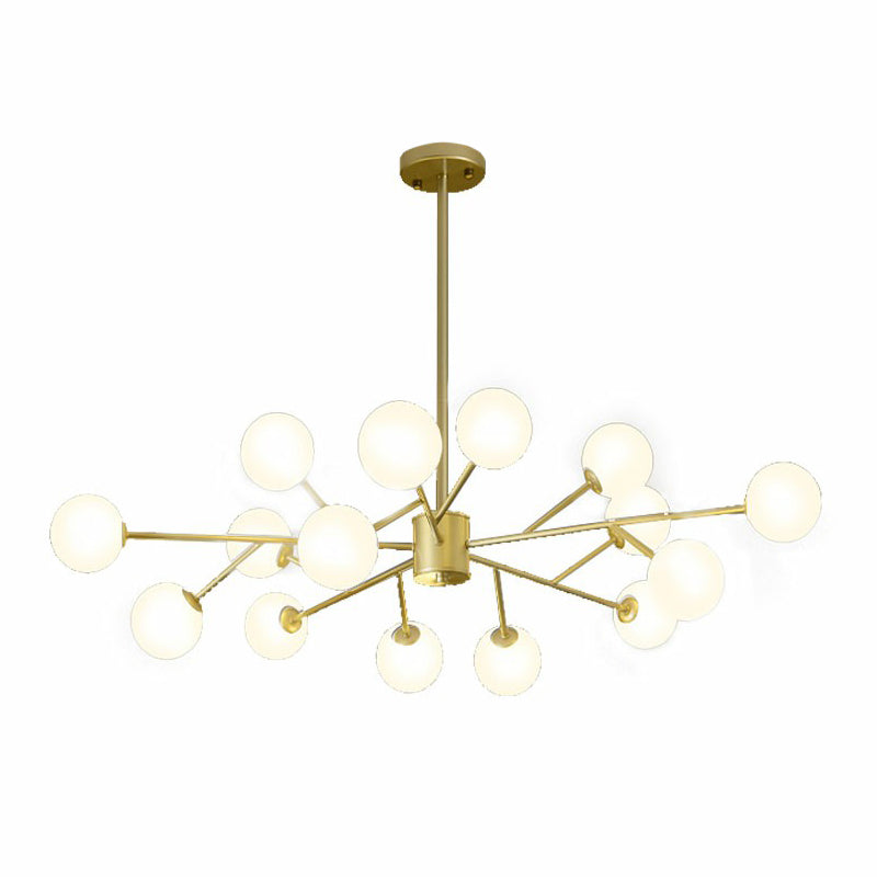 Nordic Style Chandelier Lighting Branch Pendant Light Fixture with Ball Opal Glass Shade Clearhalo 'Ceiling Lights' 'Chandeliers' 'Modern Chandeliers' 'Modern' Lighting' 2354261